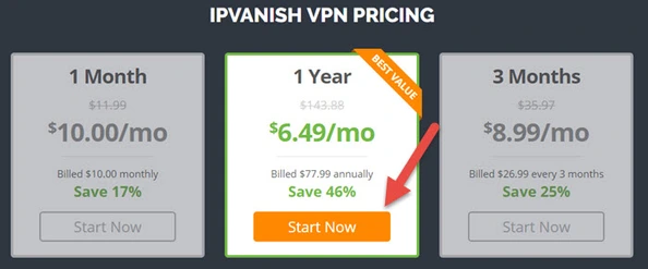 IPVanish VPN Pricing