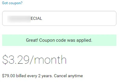 NordVPN Coupon code was applied