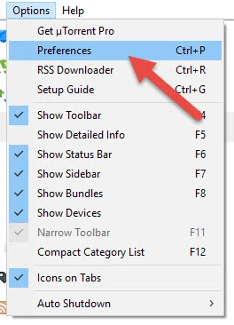 uTorrent Preferences